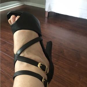 Black strappy heels new